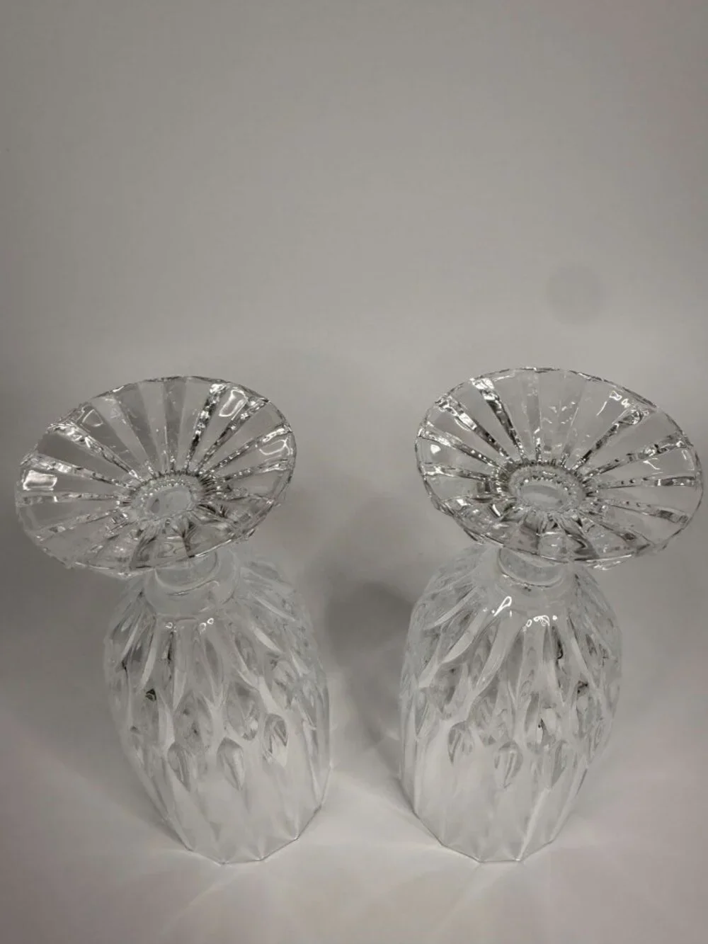 Crystal d'Arques Bretagne Vertical Cut Tall Goblets / Iced Tea Goblets, 7.5